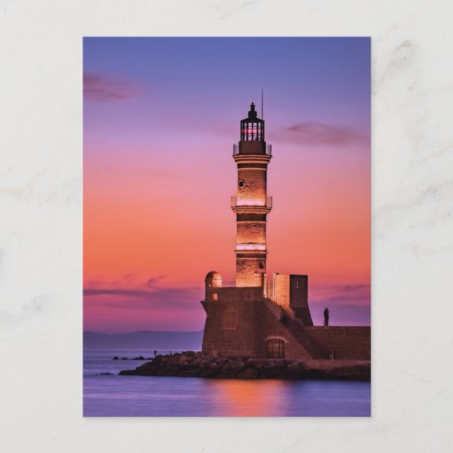 Leuchtturm bei Sunset Postkarte (Vorderseite)