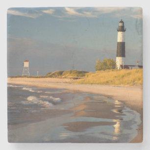 Leuchtturm Big Sable Point am Lake Michigan 2 Steinuntersetzer