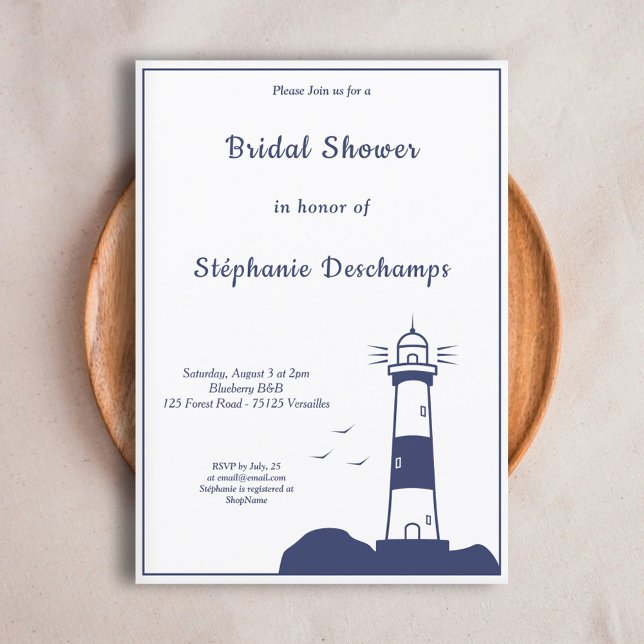 Leuchtturm Bridal Dusche Einladung (Lighthouse Bridal Shower Invitation)