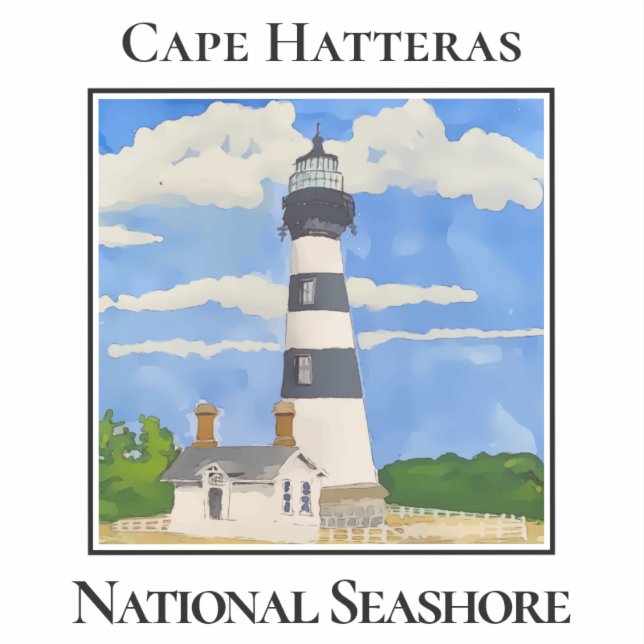 Leuchtturm, Cape Hatteras, National Seashore Aufkleber (Vorderseite)