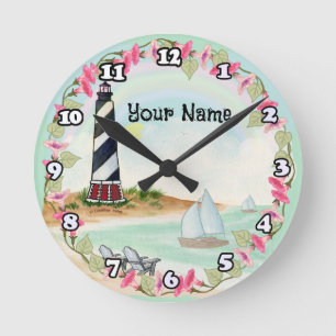 Leuchtturm Cape Hatteras Runde Wanduhr