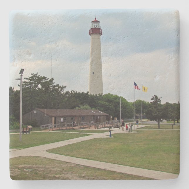 Leuchtturm Cape May Steinuntersetzer (Vorderseite)