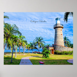 Leuchtturm, Cartagena, Kolumbien Poster