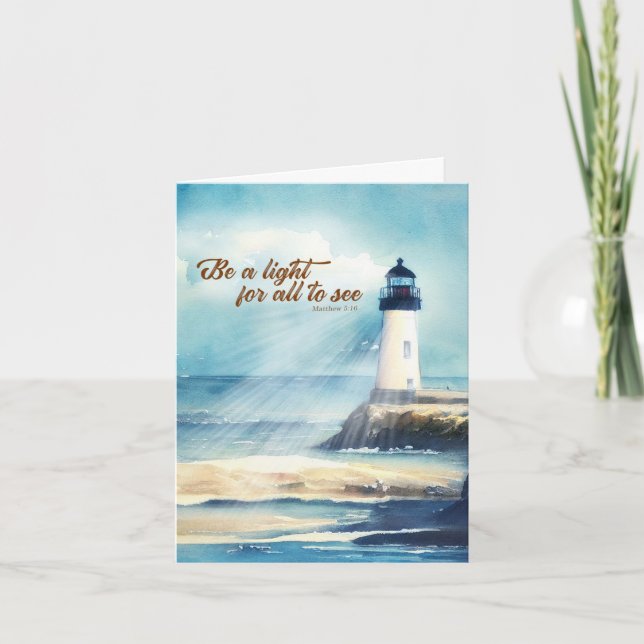 Leuchtturm-Christen-Schrift Mattew Sei ein Licht (Vorderseite)