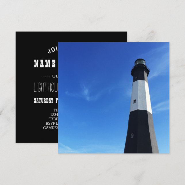 Leuchtturm der Insel Tybee Einladung (Vorne/Hinten)