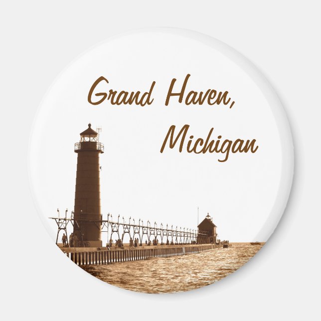 Leuchtturm des großen Hafens michigan Magnet (Vorne)