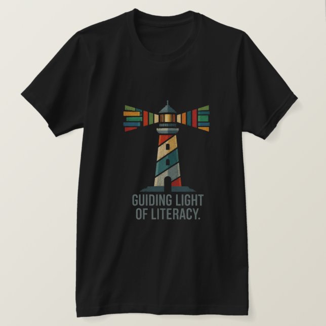 Leuchtturm des Lesens Leitbild T-Shirt | Lib (Design vorne)