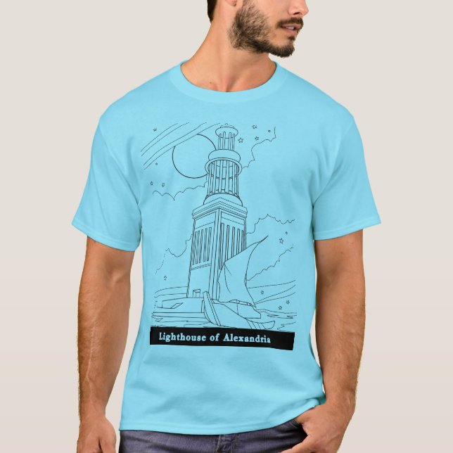 Leuchtturm des T - Shirt Alexandria (Vorderseite)