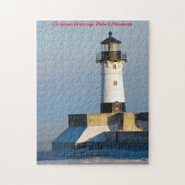 Leuchtturm Duluth Minnesota.Weihnachtsgrüße Puzzle (Vertikal)