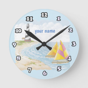 Leuchtturm Eins anzünden Runde Wanduhr
