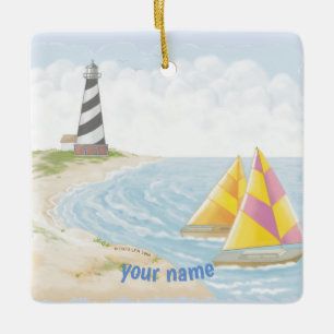 Leuchtturm Eins  Keramikornament