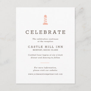 Leuchtturm-Einsatz für Seestrand-Hochzeit Begleitkarte