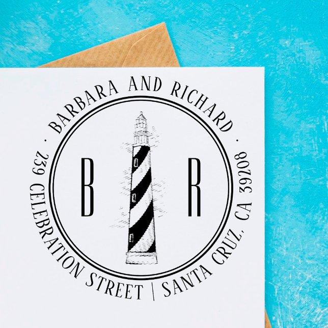 Leuchtturm | Erstmalige Rundnamen und Rücksendeadr Permastempel (Von Creator hochgeladen)