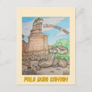 Leuchtturm-Felsen-Klapperschlange Postkarte