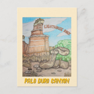 Leuchtturm-Felsen-Klapperschlange Postkarte