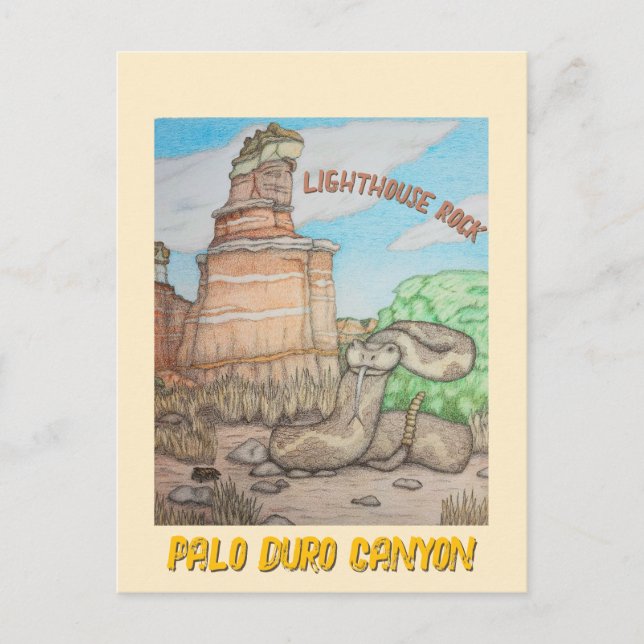 Leuchtturm-Felsen-Klapperschlange Postkarte (Vorderseite)