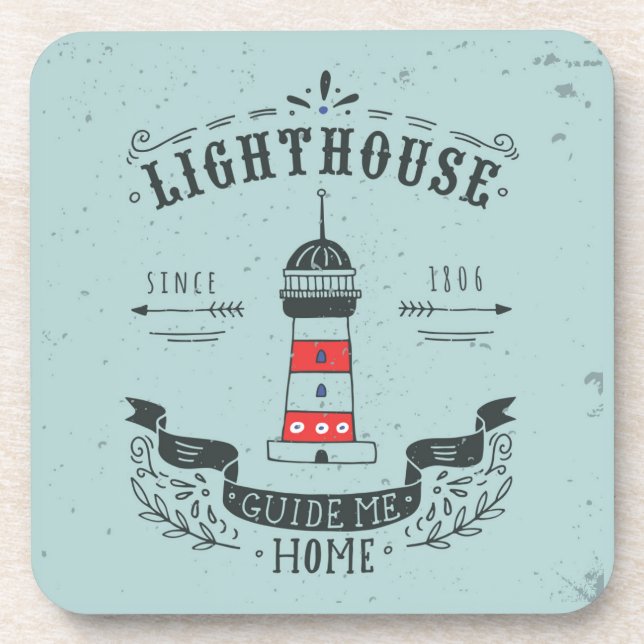 Leuchtturm führen mich Zuhause-Plakat Untersetzer (Vorderseite)