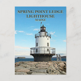 Leuchtturm für Frühjahrspunkte, Maine Postcard Postkarte
