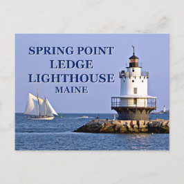 Leuchtturm für Frühjahrspunkte, Maine Postcard Postkarte