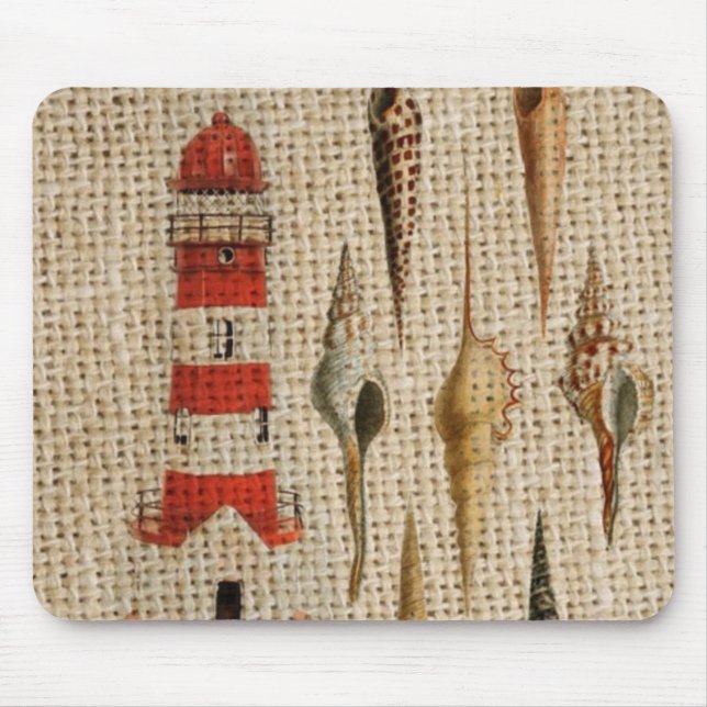 Leuchtturm für Shabby Chic-Uferseashell Mousepad (Vorne)