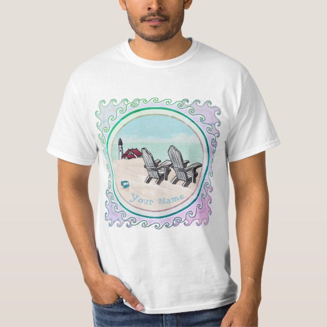 Leuchtturm für Strandstühle T - Shirt (Vorderseite)