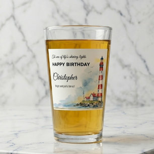 Leuchtturm Geburtstag Leuchtendes Licht Personalis Glas
