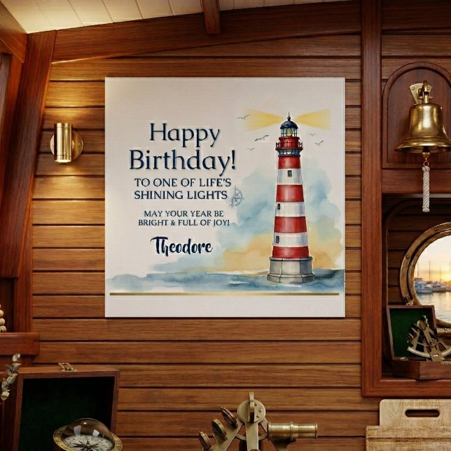 Leuchtturm Geburtstag Leuchtendes Licht Poster (Beautiful gift for lighthouse lovers)