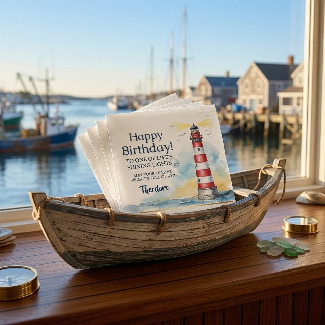 Leuchtturm Geburtstag Leuchtendes Licht Serviette (Perfect for your sailor friend)