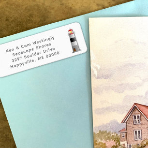 Leuchtturm Graue Gedruckte Rücksendeadress-Etikett