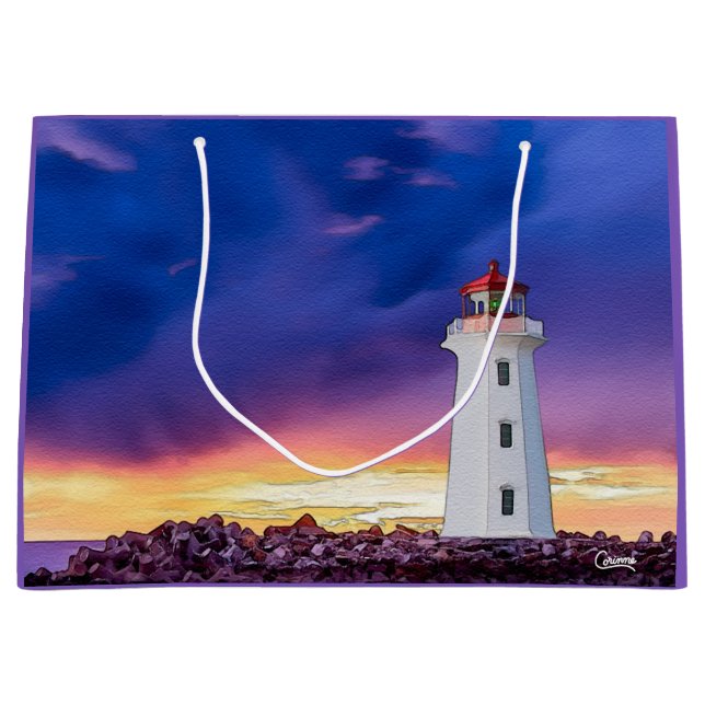 Leuchtturm - große Geschenktasche Geschenktüte (Vorderseite)
