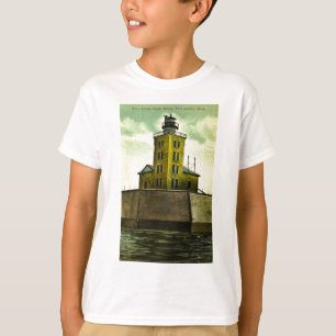 Leuchtturm-Grüße Hafen-Austins Michigan von T-Shirt