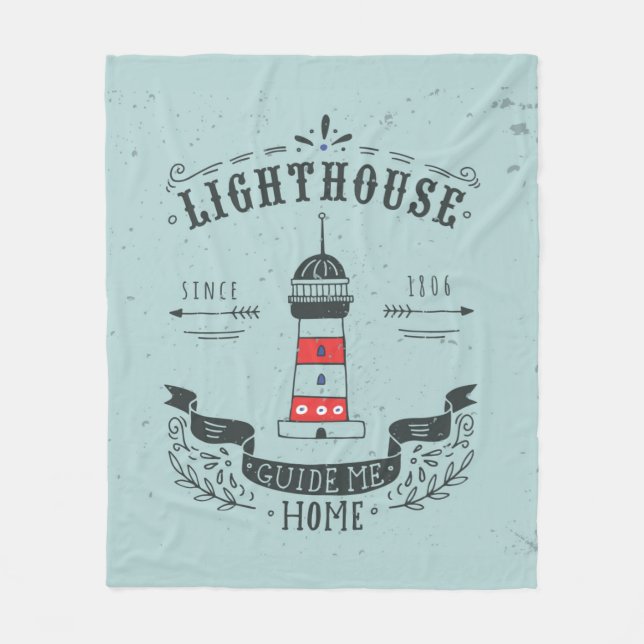 Leuchtturm Guide Me Home Poster Fleecedecke (Vorderseite)
