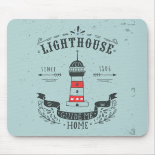 Leuchtturm Guide Me Home Poster Mousepad