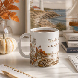 Leuchtturm-Herbst-Saison Küstennautik Kaffeetasse