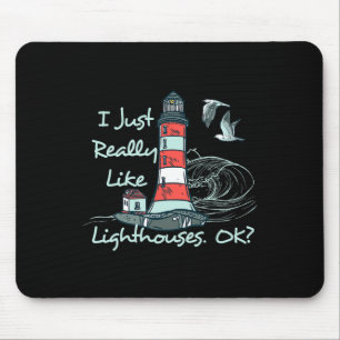 Leuchtturm Ich mag Leuchttürme am Meer wirklich Mousepad
