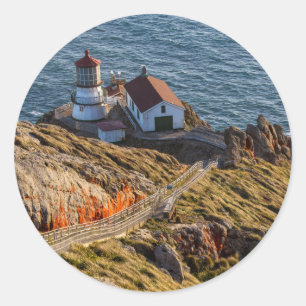 Leuchtturm im Point Reyes National Seashore Runder Aufkleber