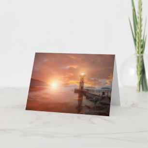 Leuchtturm im Sonnenuntergang Karte