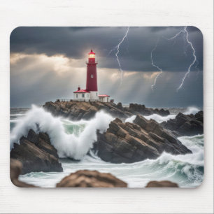 Leuchtturm im Sturm Mousepad