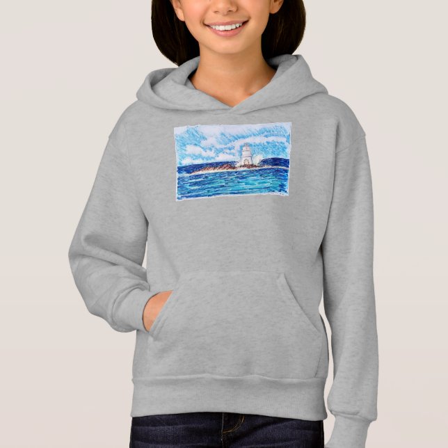 Leuchtturm in Blau Hoodie (Vorderseite)