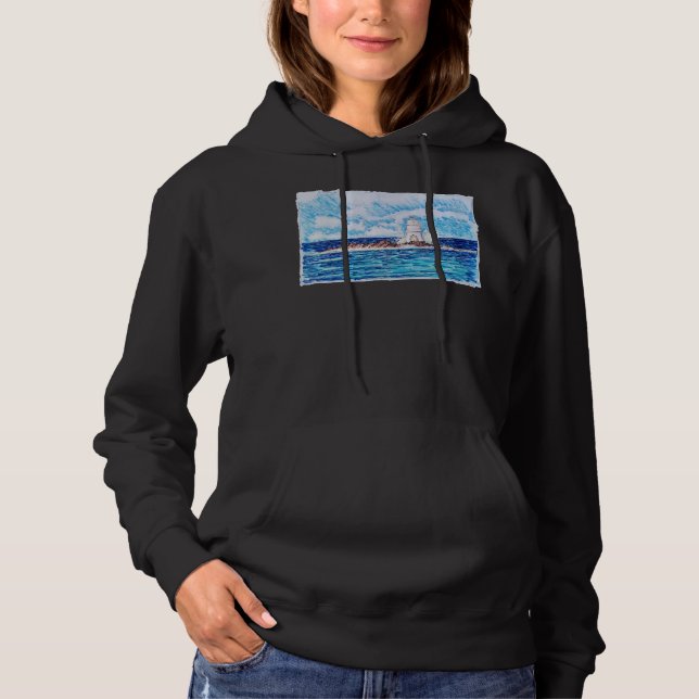 Leuchtturm in Blau Hoodie (Vorderseite)