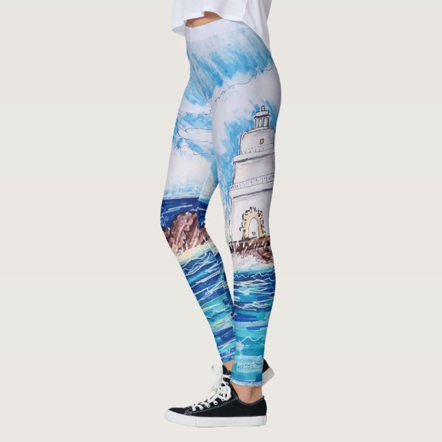 Leuchtturm in Blau Leggings (Links)