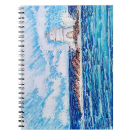 Leuchtturm in Blau Notizblock