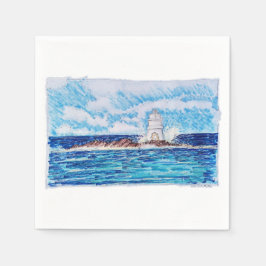 Leuchtturm in Blau Serviette