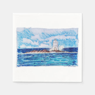 Leuchtturm in Blau Serviette