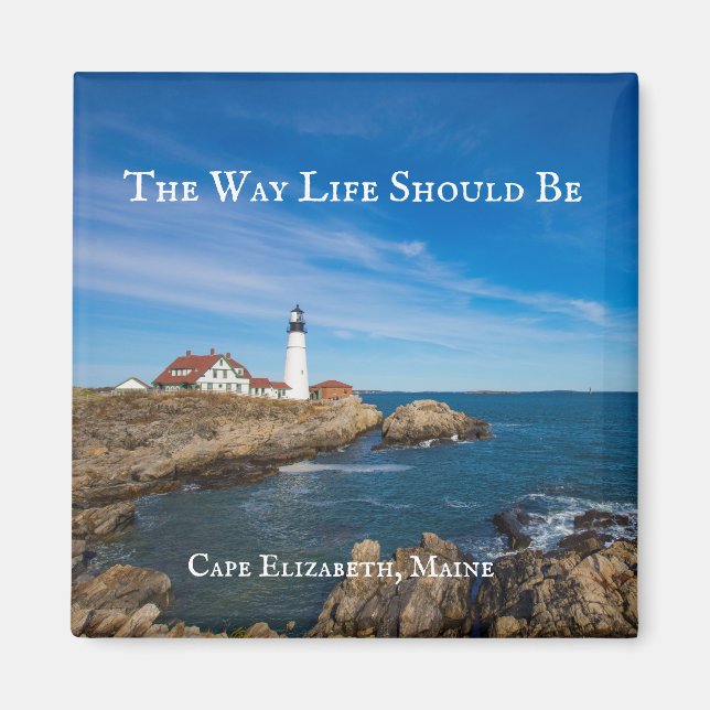 Leuchtturm in Cape Elizabeth, Maine Magnet (Vorne)