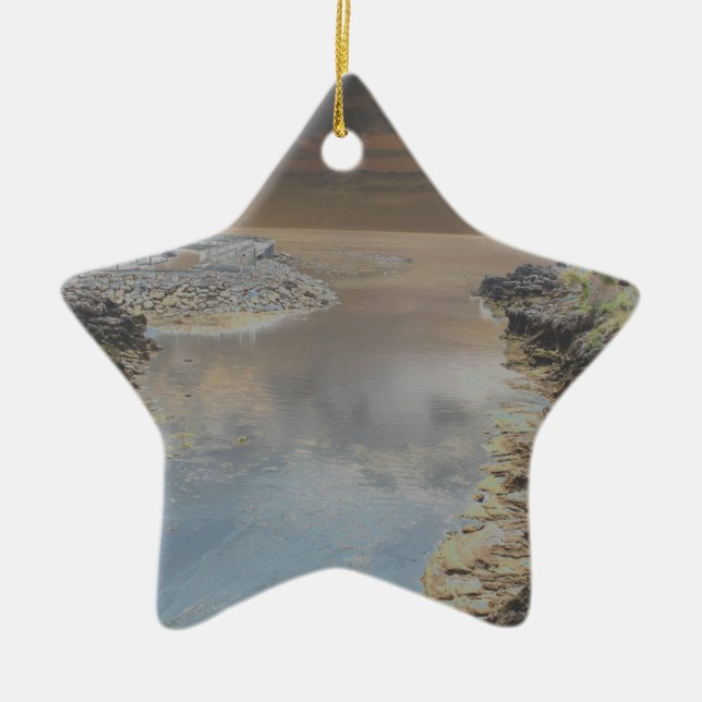 Leuchtturm in Cascais Portugal Keramikornament (Vorne)