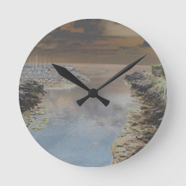 Leuchtturm in Cascais Portugal Runde Wanduhr