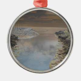 Leuchtturm in Cascais Portugal Silbernes Ornament