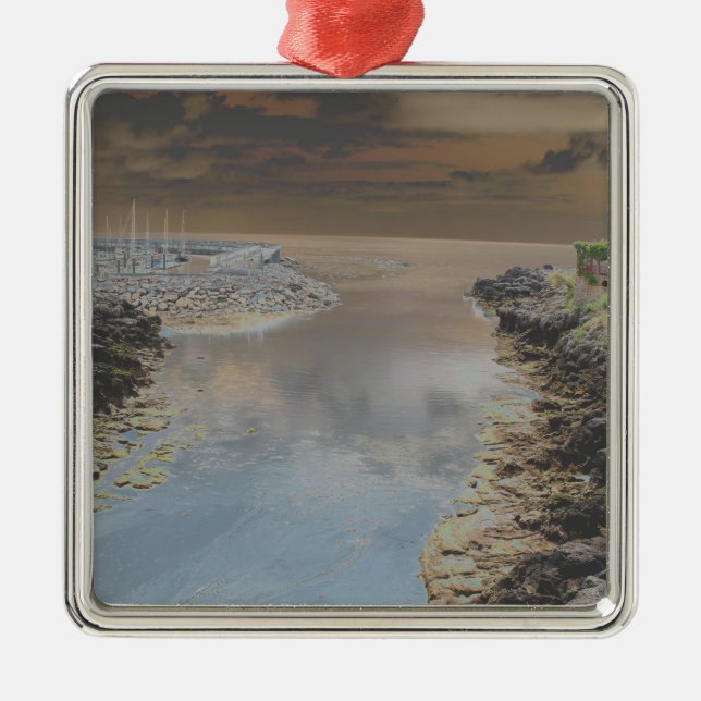 Leuchtturm in Cascais Portugal Silbernes Ornament (Vorne)