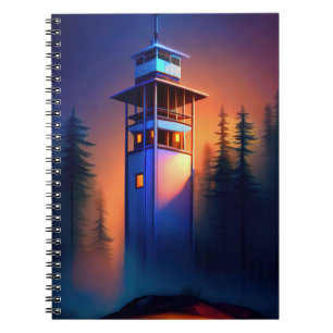 Leuchtturm in der Nacht Notizblock
